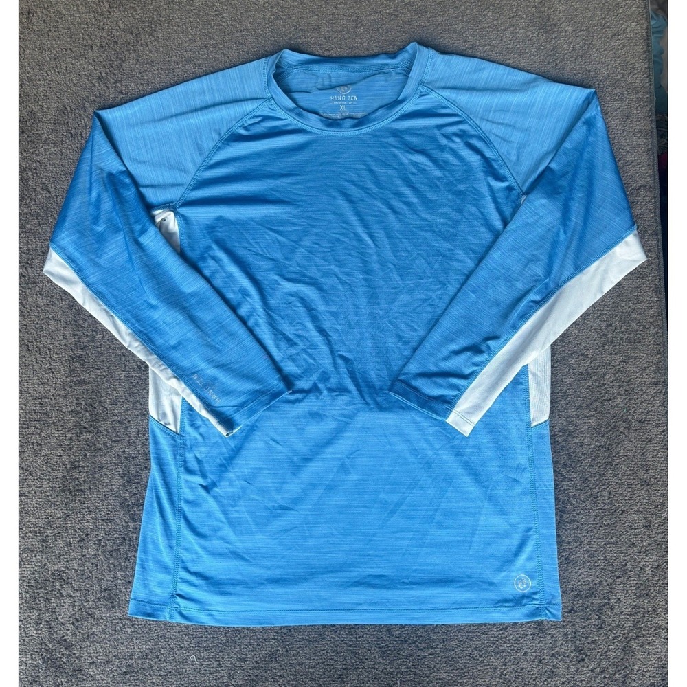 Hang Ten Blue Long Sleeve UV Protection Rash Guard Shirt XL